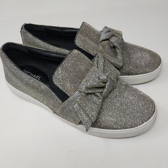 Michael Michael Kors Slip on Shoes. Silver sparkle color. Size 7M. - Picture 6 of 16